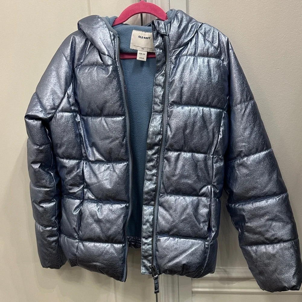 Old Navy Kids Shiny Blue Puffer Jacket